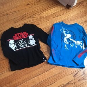 Two Gap boys tees- Star Wars & Spider-Man, size S